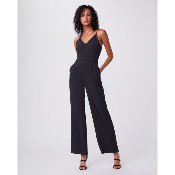 PAIGE Pants - PAIGE Renata Black Sleeveless Wide Waistband Wide Leg Jumpsuit Women's Size 0